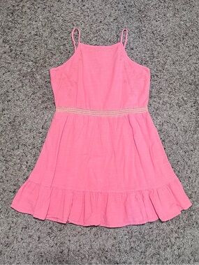 Cotton On Pink Spaghetti-Strap Eyelet Waist Sundress